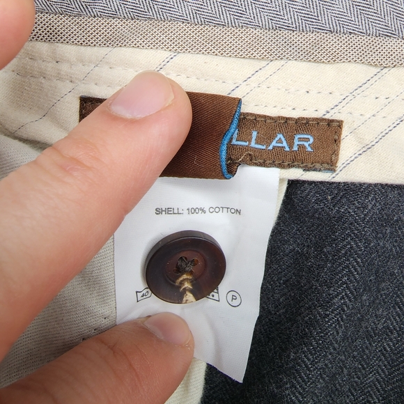 PETER MILLAR Mens Grey Flannel Cotton Full Length Pants - Size 42 - Picture 10 of 11